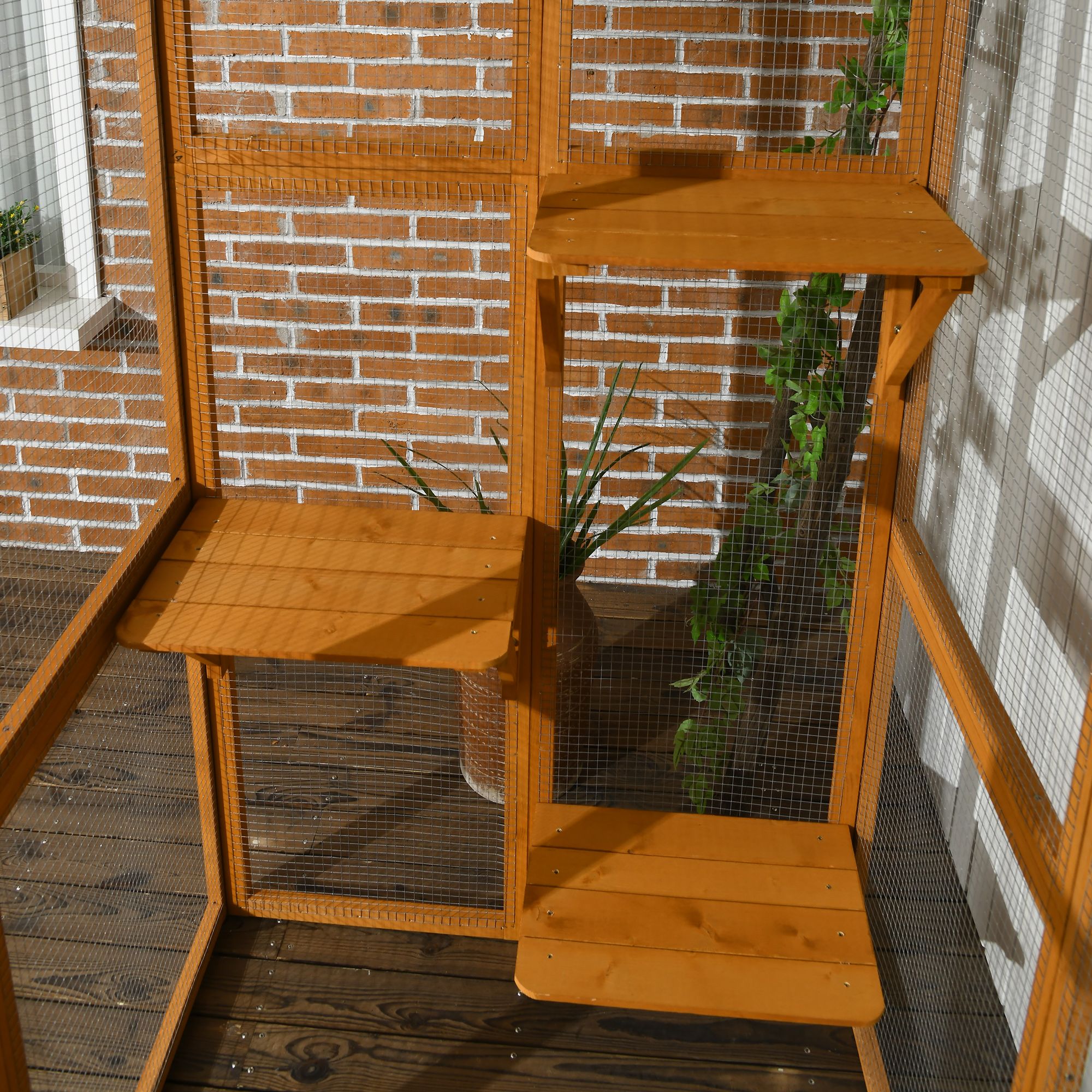 Outdoor Cat House with Six Climbing Ledges, Orange