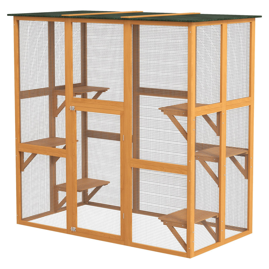 Outdoor Cat House with Six Climbing Ledges, Orange