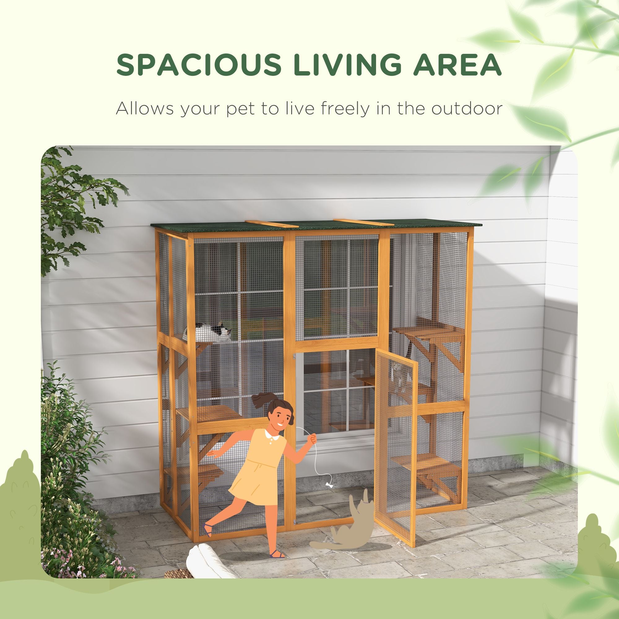 Outdoor Cat House with Six Climbing Ledges, Orange