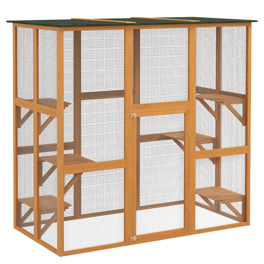 Outdoor Cat House with Six Climbing Ledges, Orange