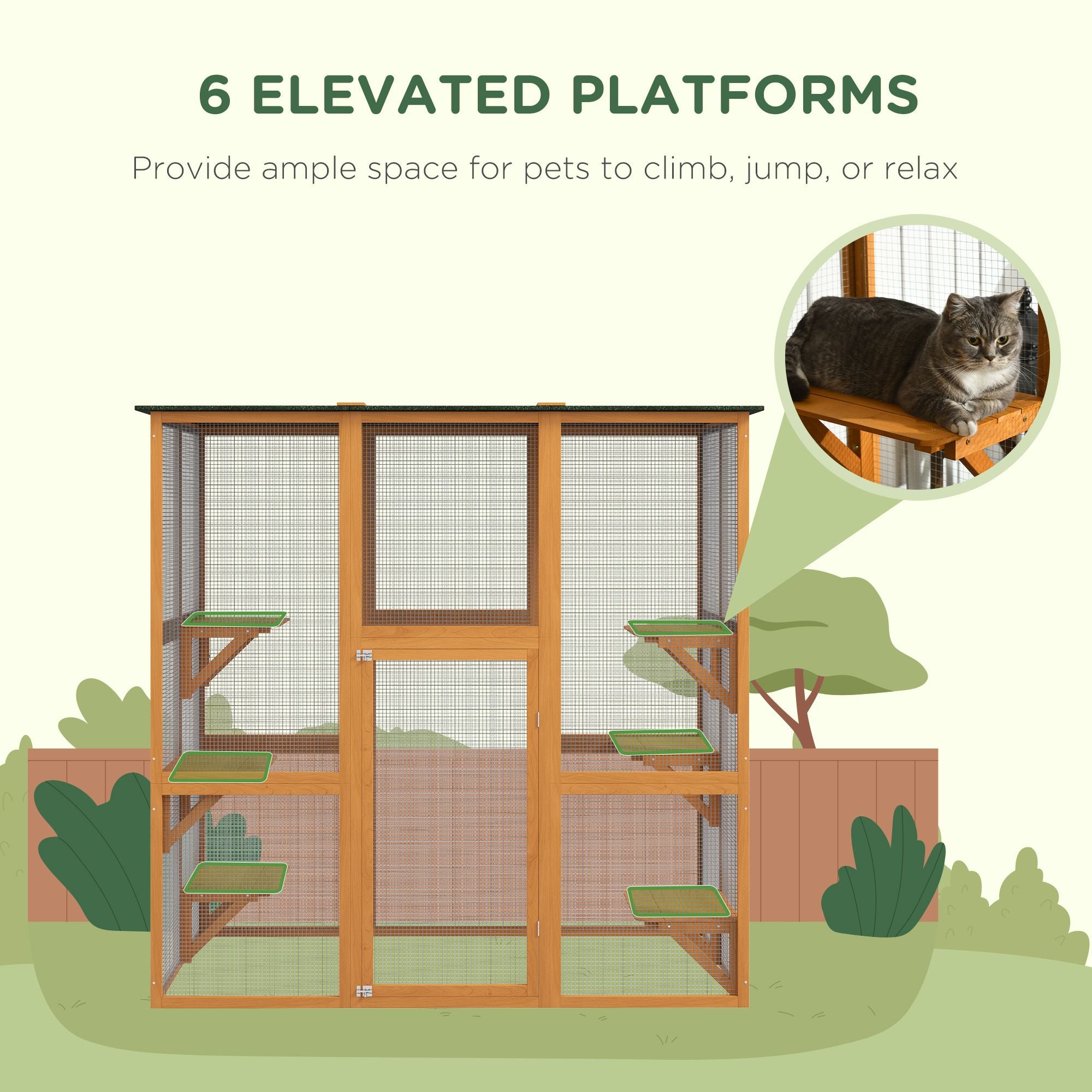 Outdoor Cat House with Six Climbing Ledges, Orange