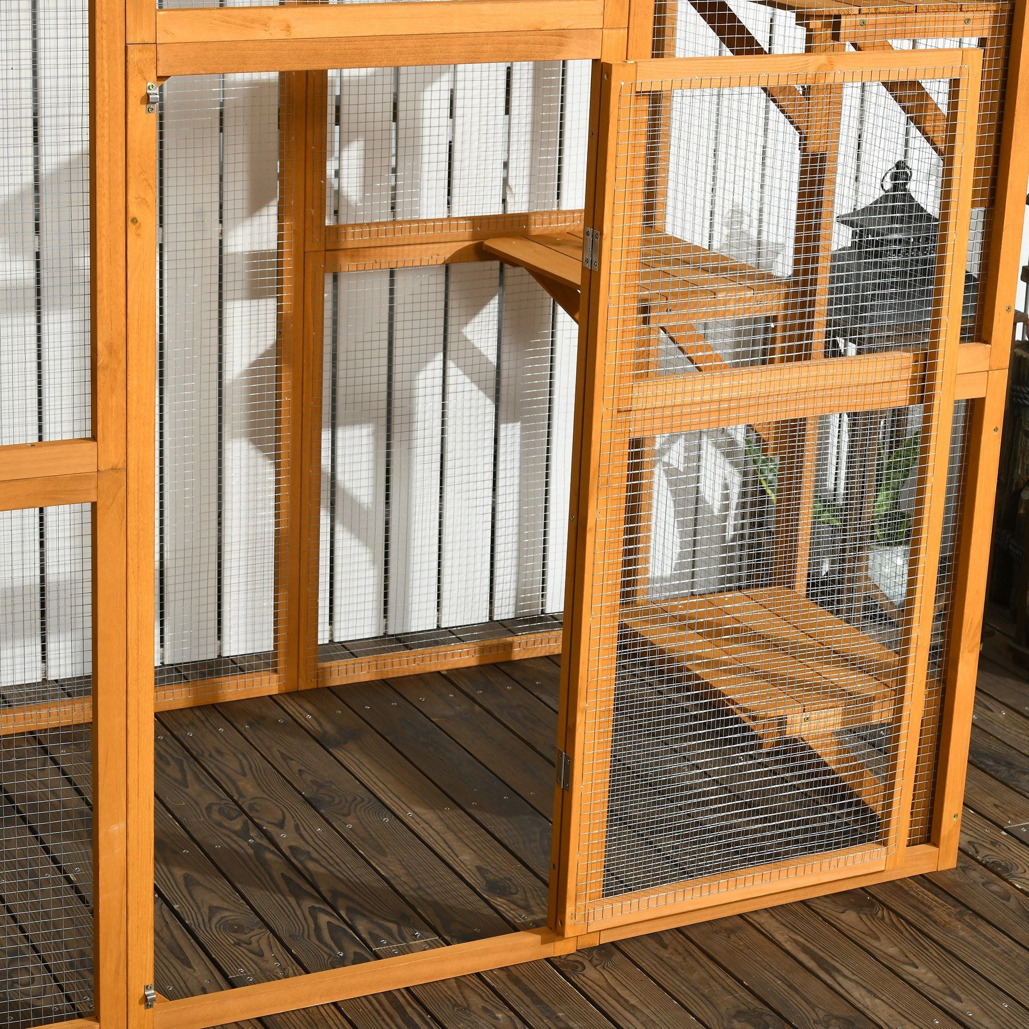 Outdoor Cat House with Six Climbing Ledges, Orange