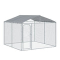 Large Outdoor Dog Kennel,, structured Playpen with Lock, Mesh Sidewalls, Weatherproof Cover, Bla