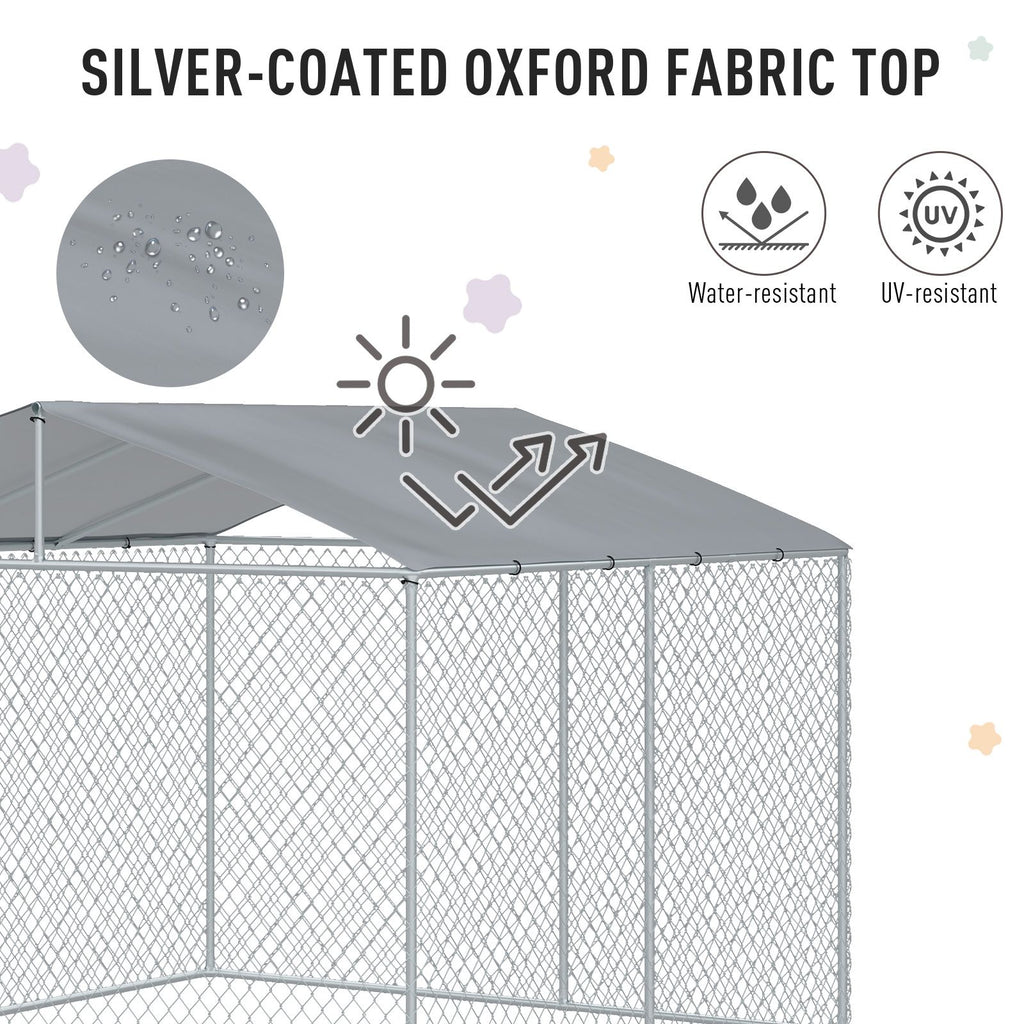 Large Outdoor Dog Kennel,, structured Playpen with Lock, Mesh Sidewalls, Weatherproof Cover, Bla