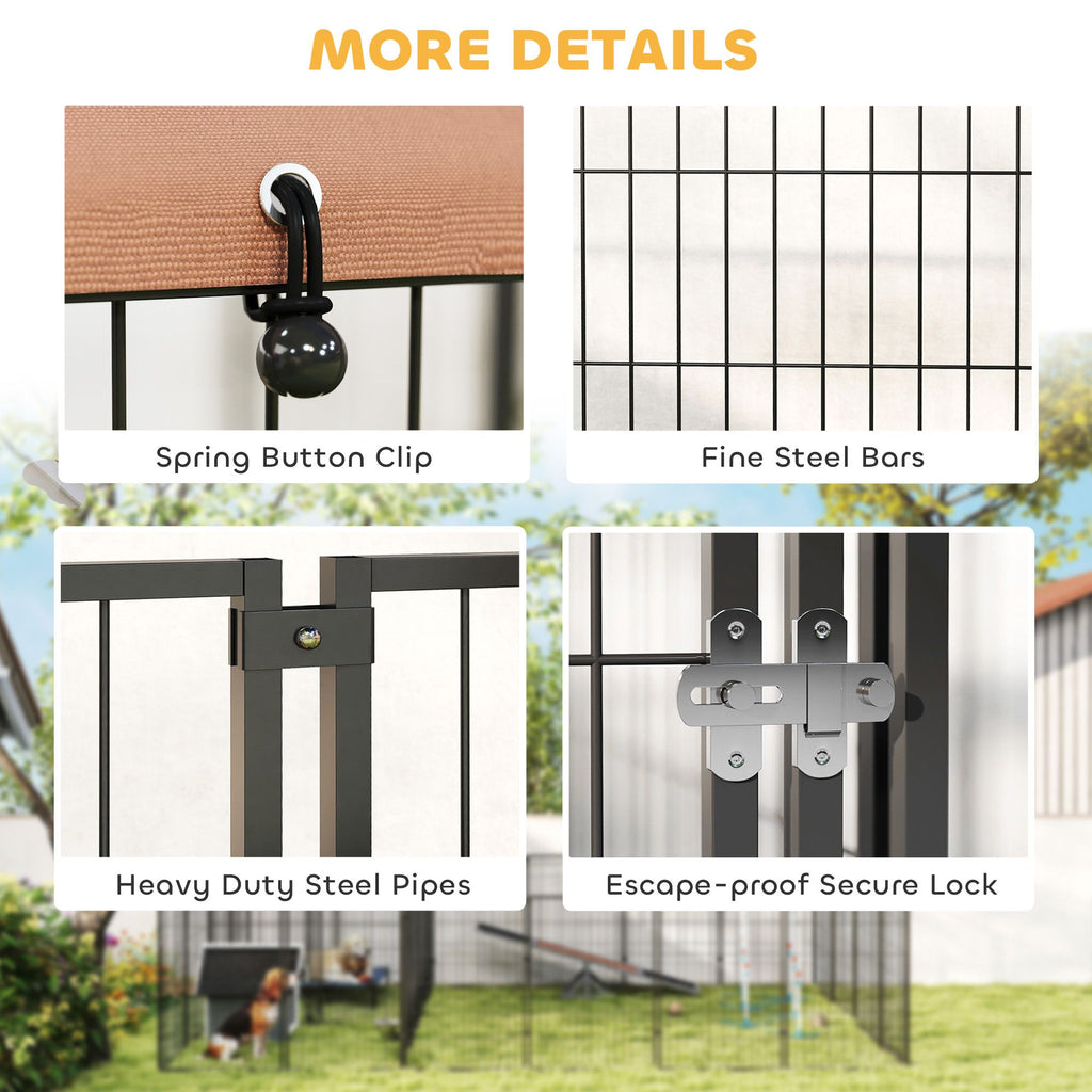Spacious Outdoor Dog Kennel with Dual Rooms & Rotating Feeding Station