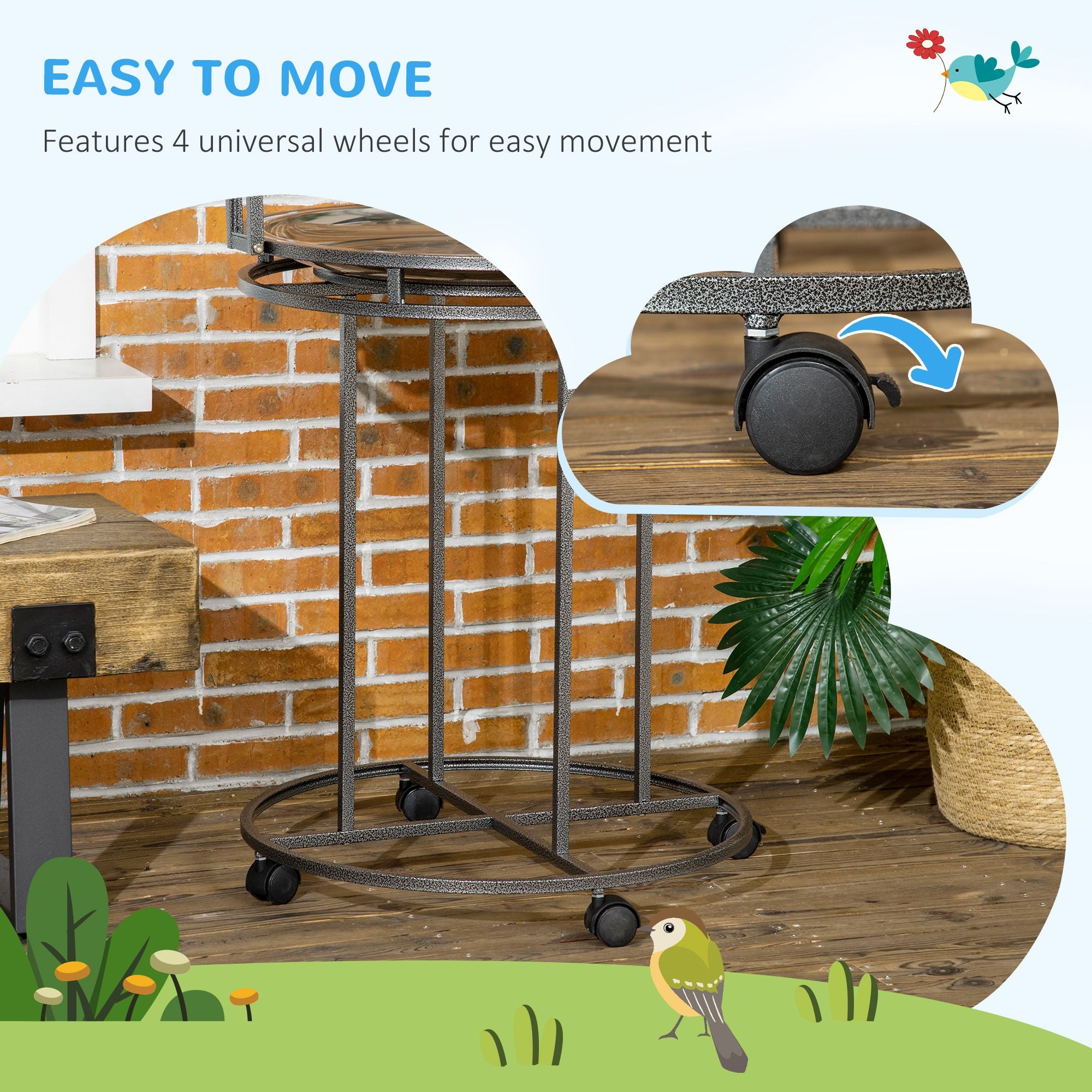 Textured structured Parrot Stand with 3 Ladders and Toy Hook