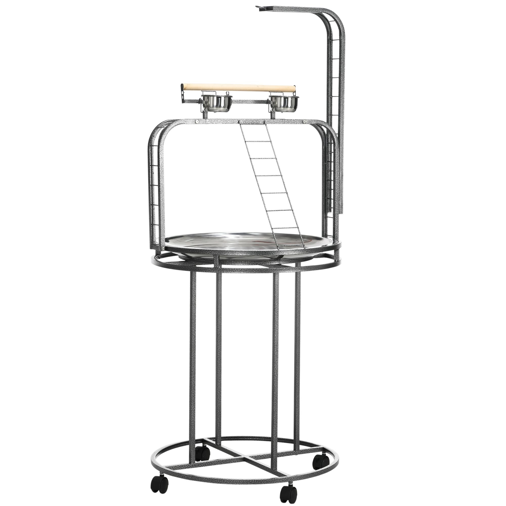 Textured structured Parrot Stand with 3 Ladders and Toy Hook