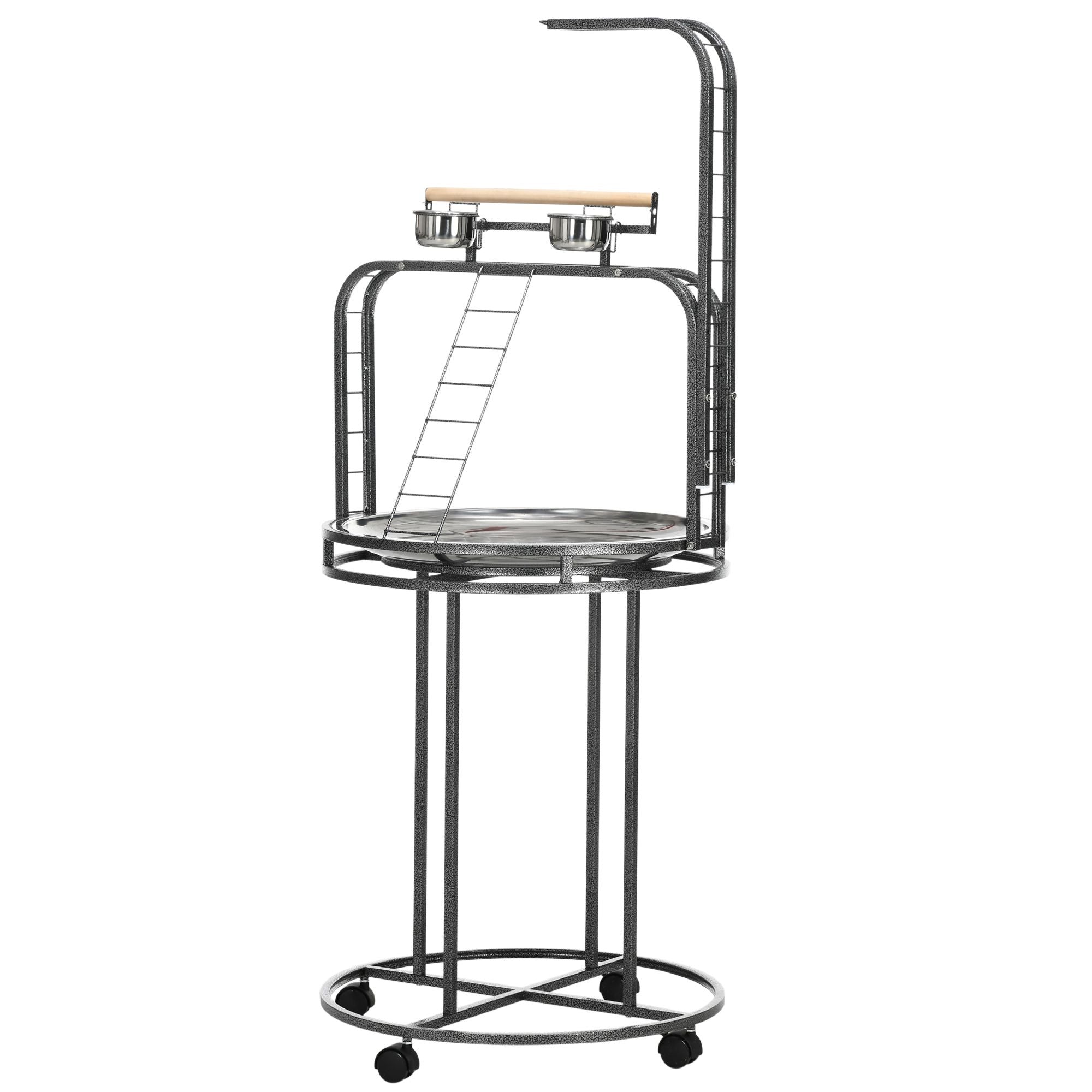 Textured structured Parrot Stand with 3 Ladders and Toy Hook