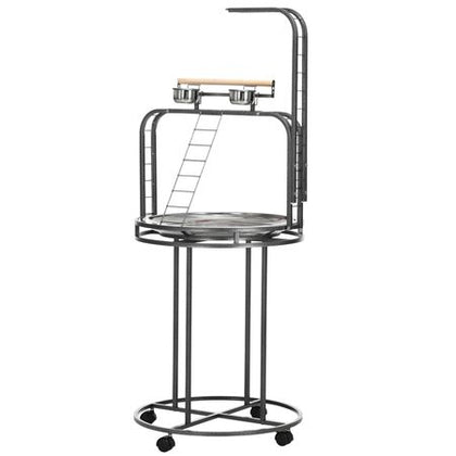 Textured structured Parrot Stand with 3 Ladders and Toy Hook