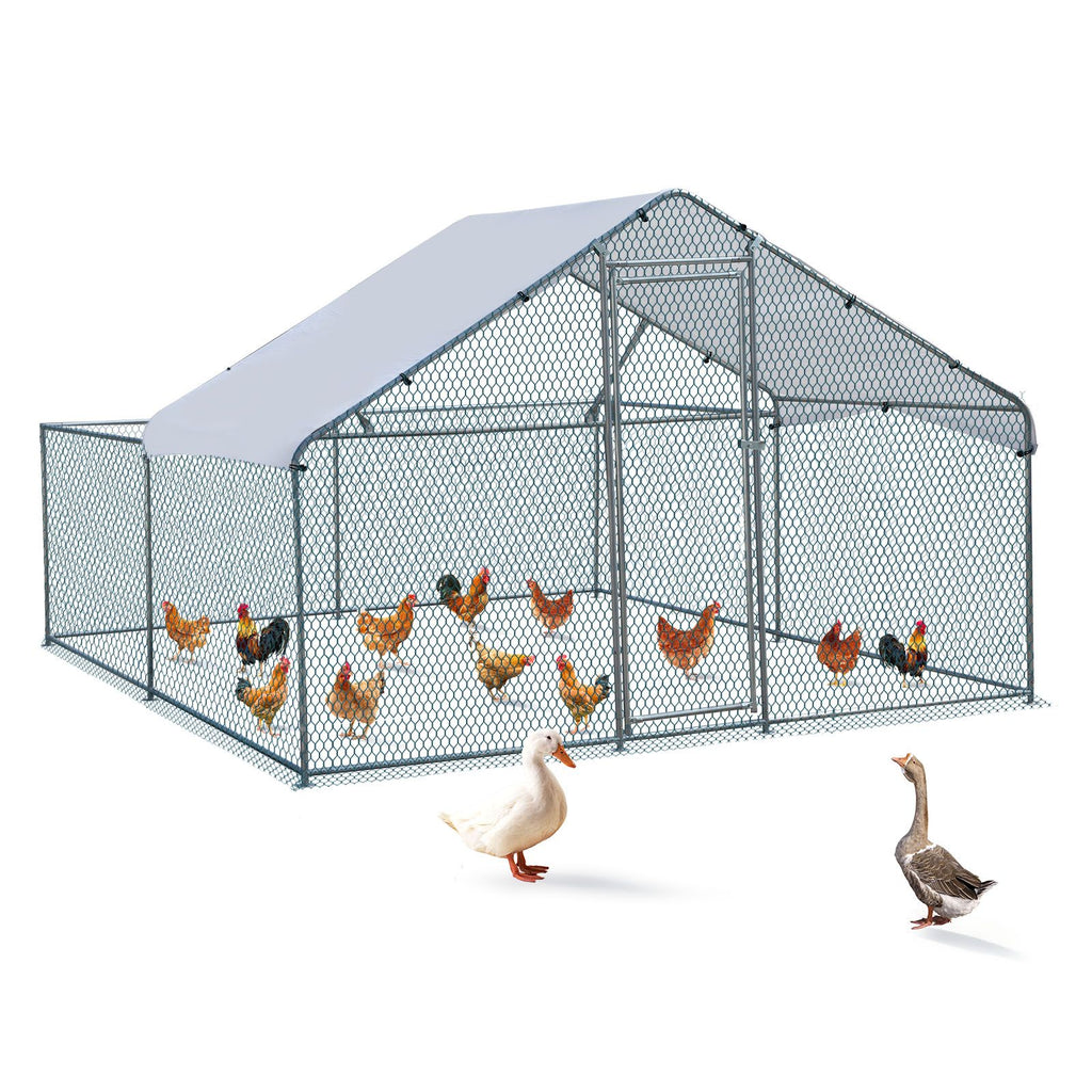 Large Walk-In Chicken Coop with everyday Galvanized Frame and water-ready Anti-UV Cover