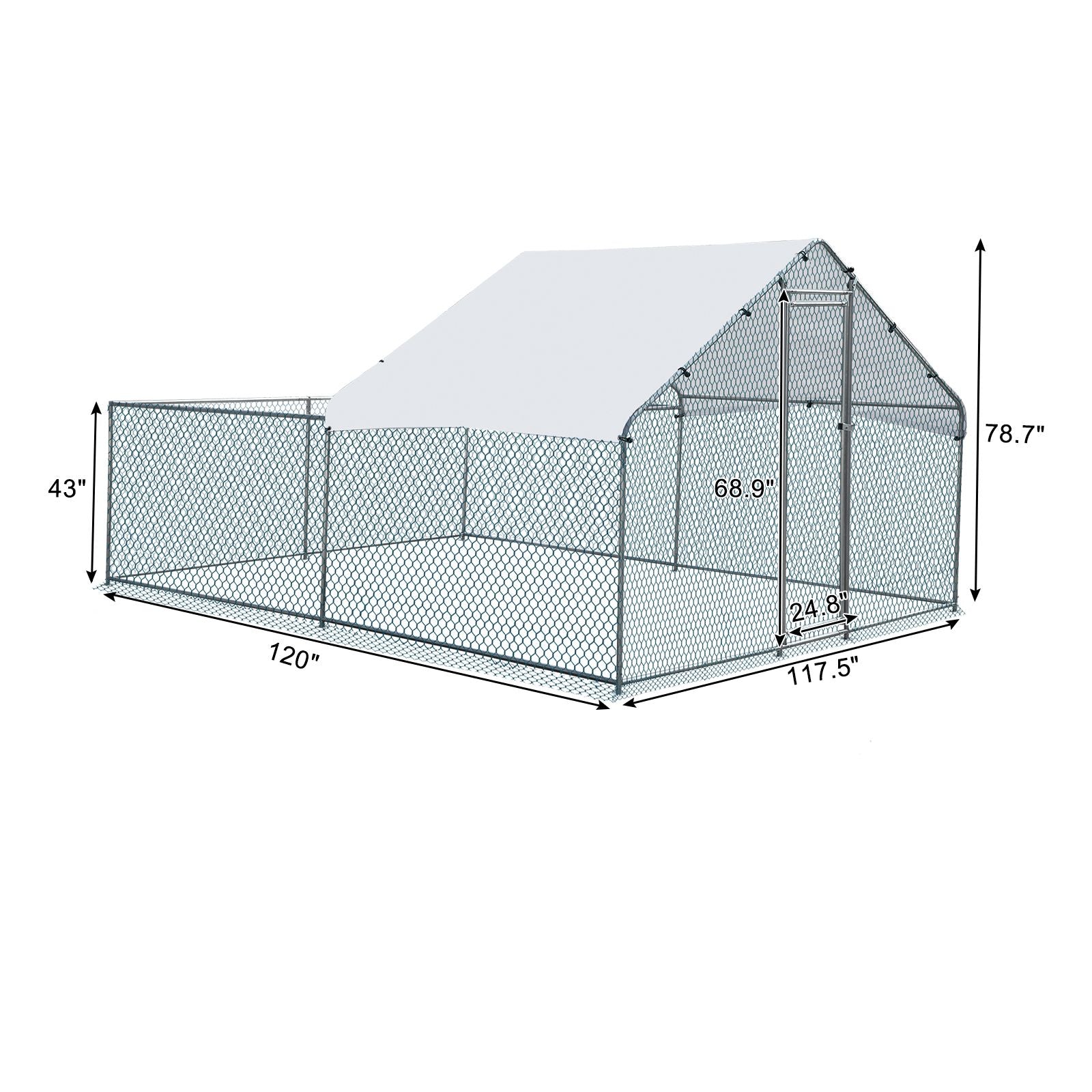 Large Walk-In Chicken Coop with everyday Galvanized Frame and water-ready Anti-UV Cover