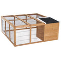 Spacious Outdoor Rabbit Hutch with Openable Main House and Play Run