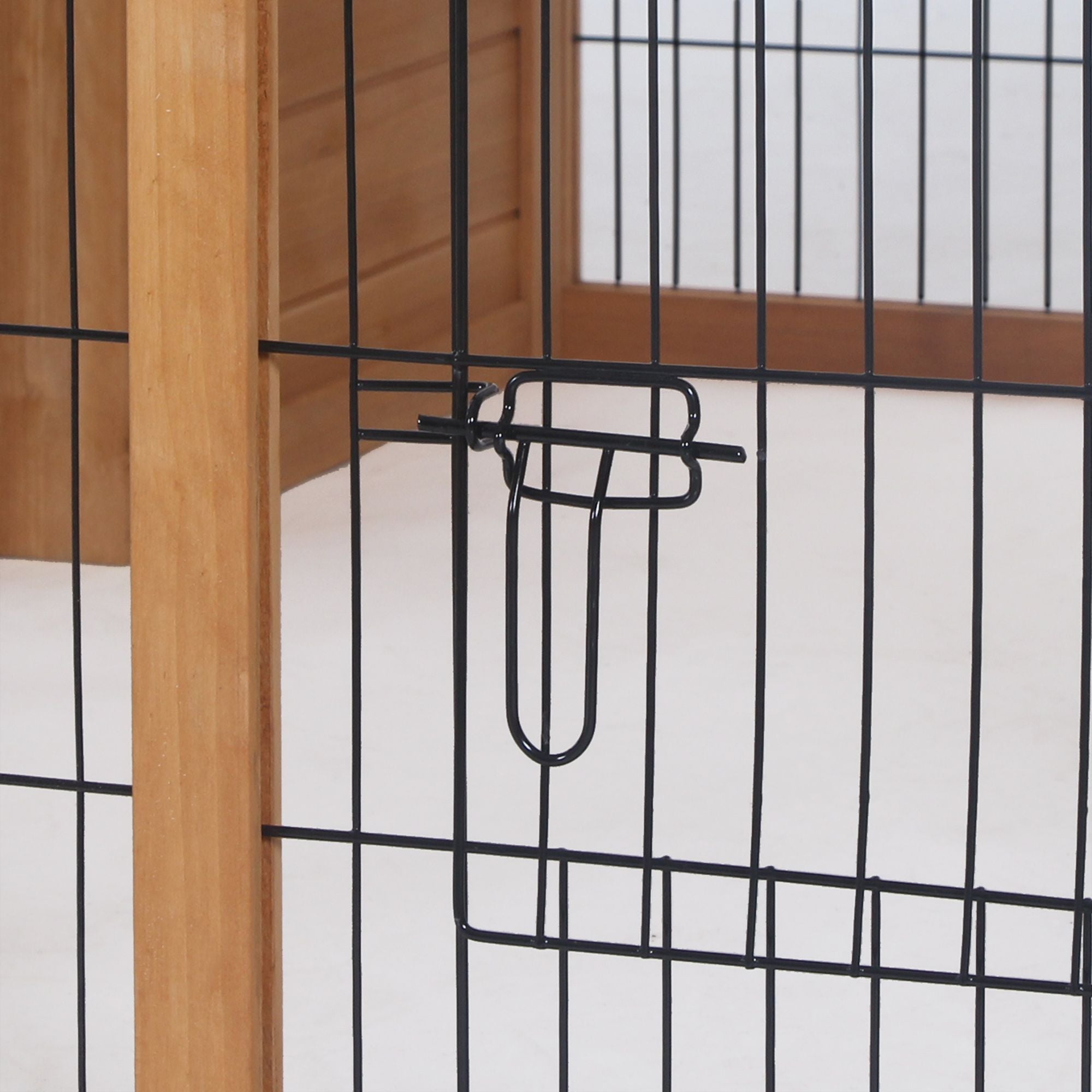 Spacious Outdoor Rabbit Hutch with Openable Main House and Play Run