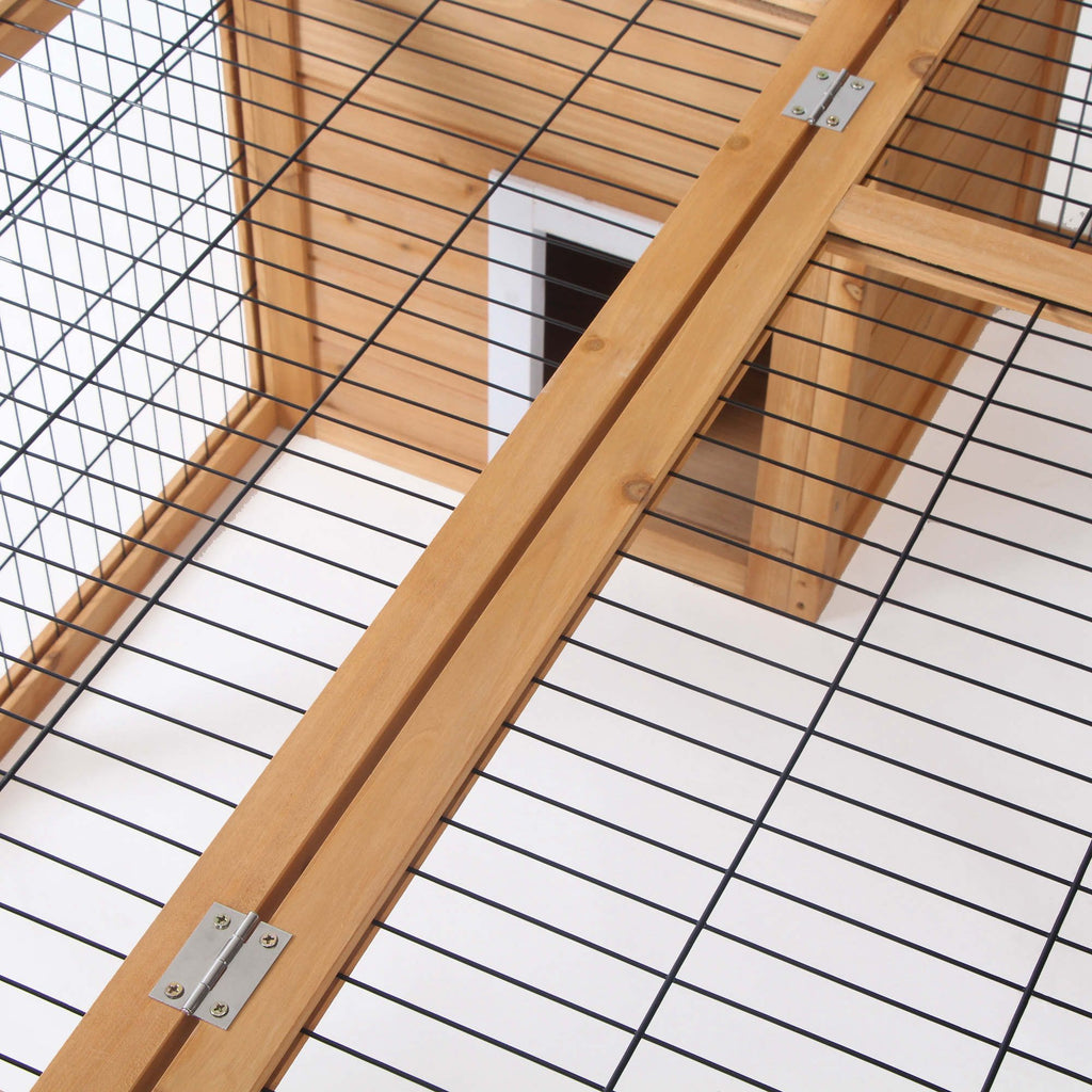 Spacious Outdoor Rabbit Hutch with Openable Main House and Play Run