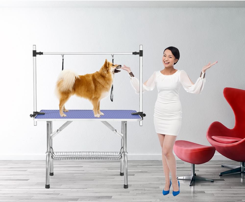 Large practical 46" Folding Pet Grooming Table with Adjustable Arm