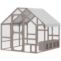 Large furniture-style Chicken Coop with Walk-In Run, Nesting Boxes, and Auto Door Compatibility