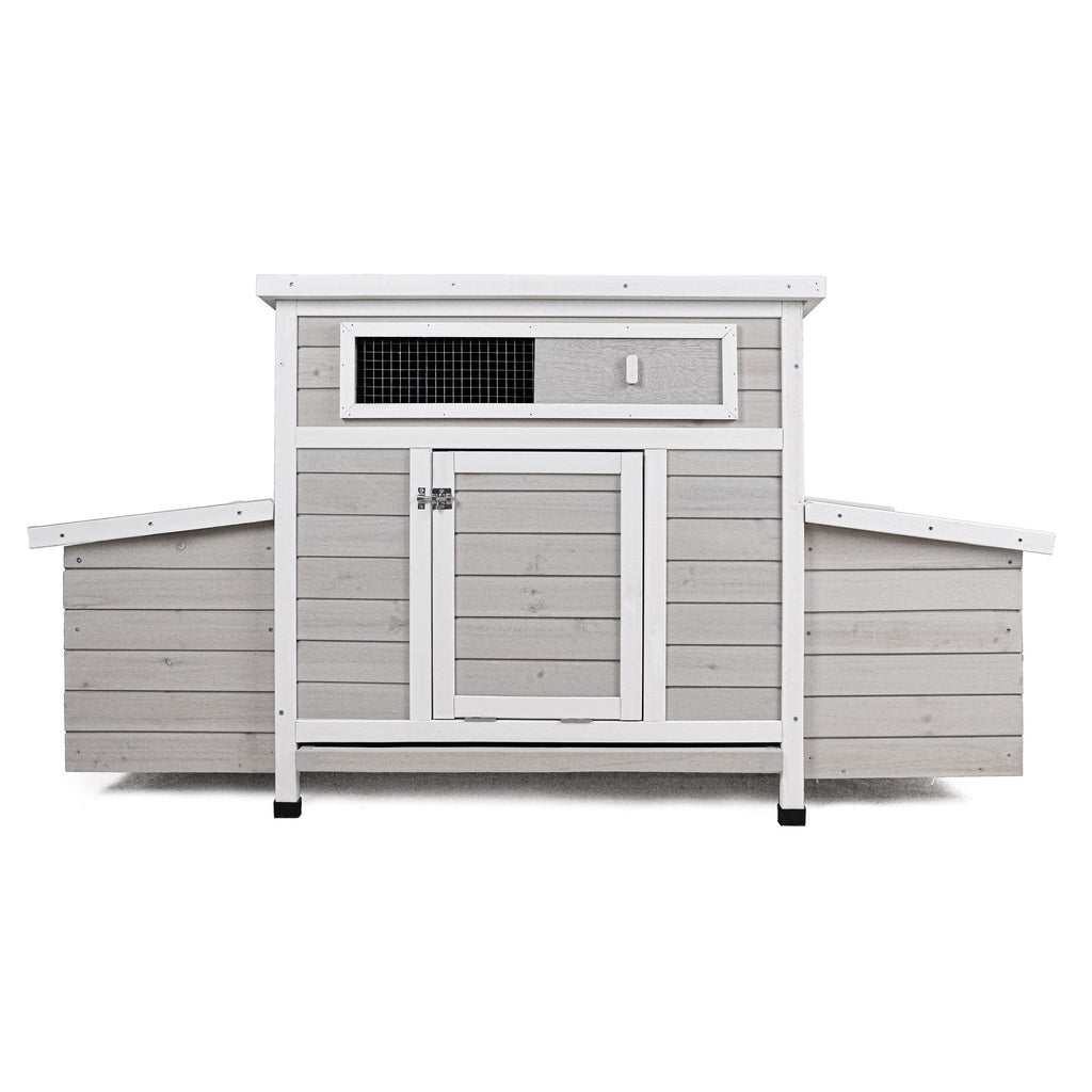Large furniture-style Chicken Coop with water-ready Base and Secure Latches