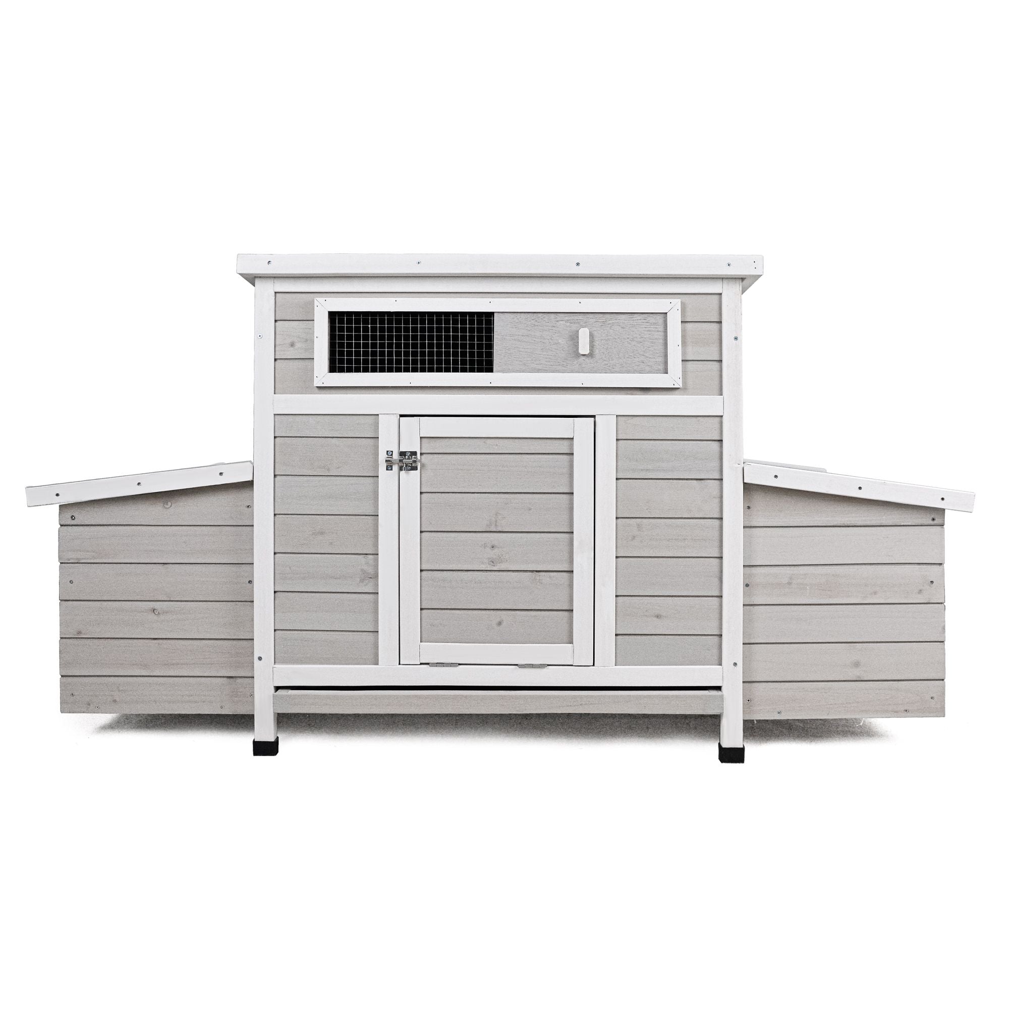 Large furniture-style Chicken Coop with water-ready Base and Secure Latches