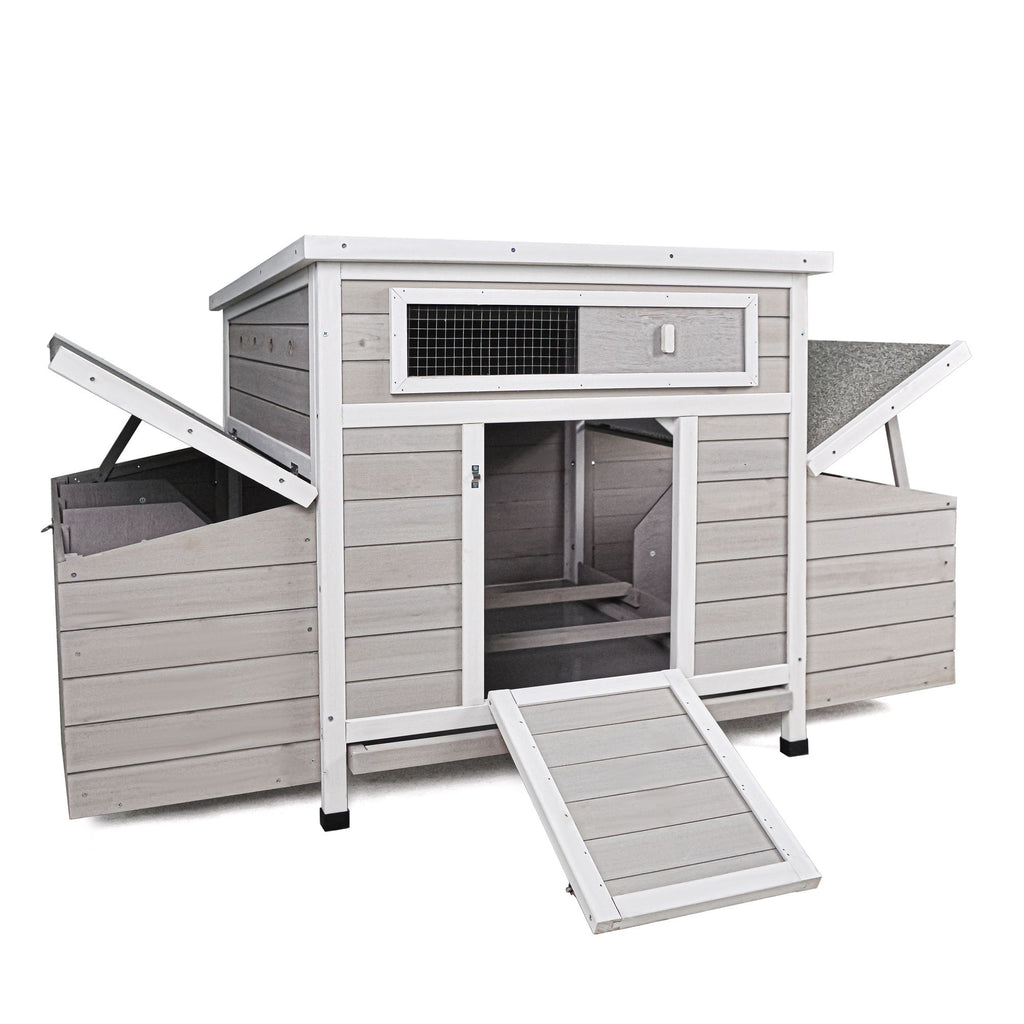 Large furniture-style Chicken Coop with water-ready Base and Secure Latches