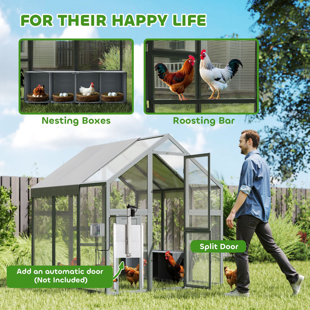 Large furniture-style Chicken Run with Secure Mesh & Weather Cover – Quick Assembly for 6-8 Chickens