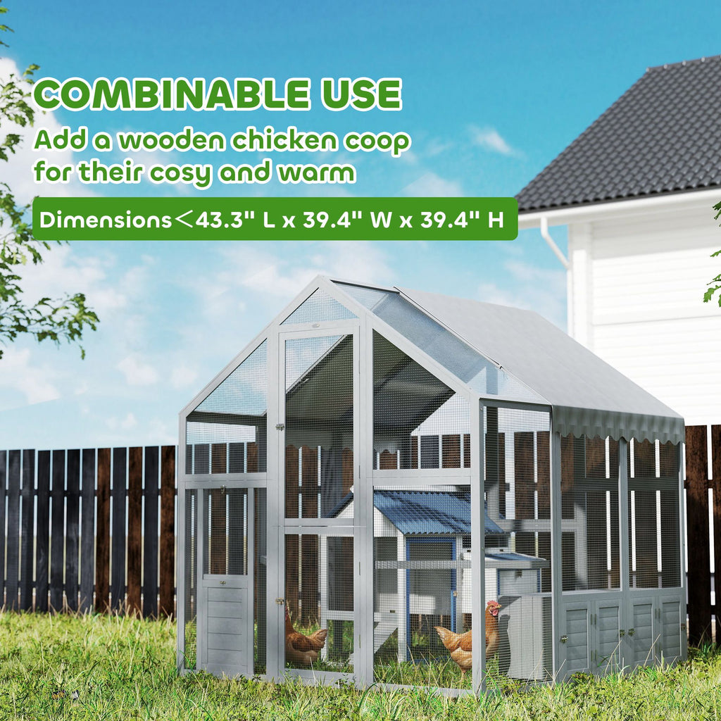 Large furniture-style Chicken Run with Secure Mesh & Weather Cover – Quick Assembly for 6-8 Chickens