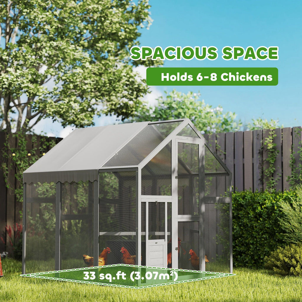 Large furniture-style Chicken Run with Secure Mesh & Weather Cover – Quick Assembly for 6-8 Chickens