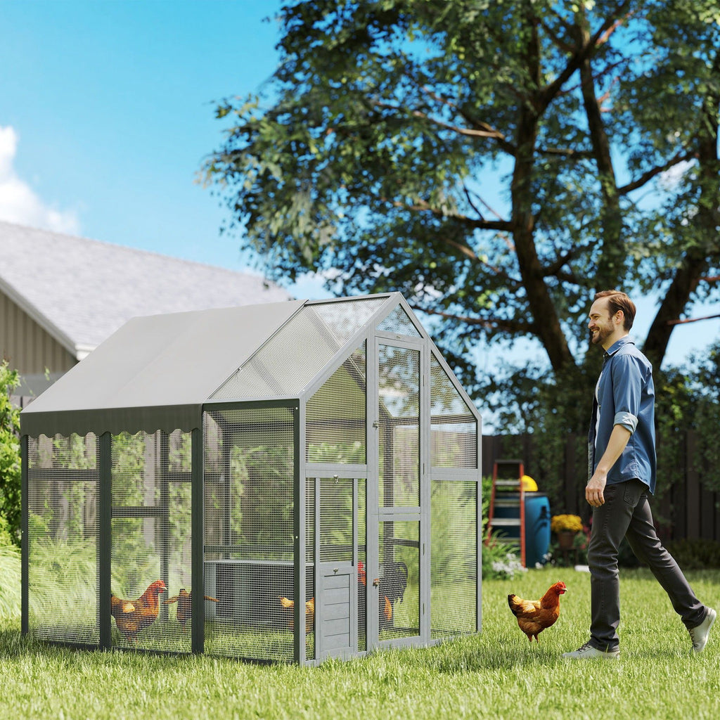 Large furniture-style Chicken Run with Secure Mesh & Weather Cover – Quick Assembly for 6-8 Chickens