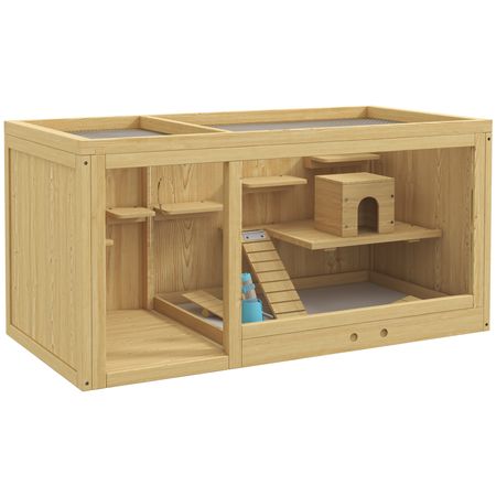 Spacious furniture-style Hamster Cage with Two Rooms and Fun Accessories