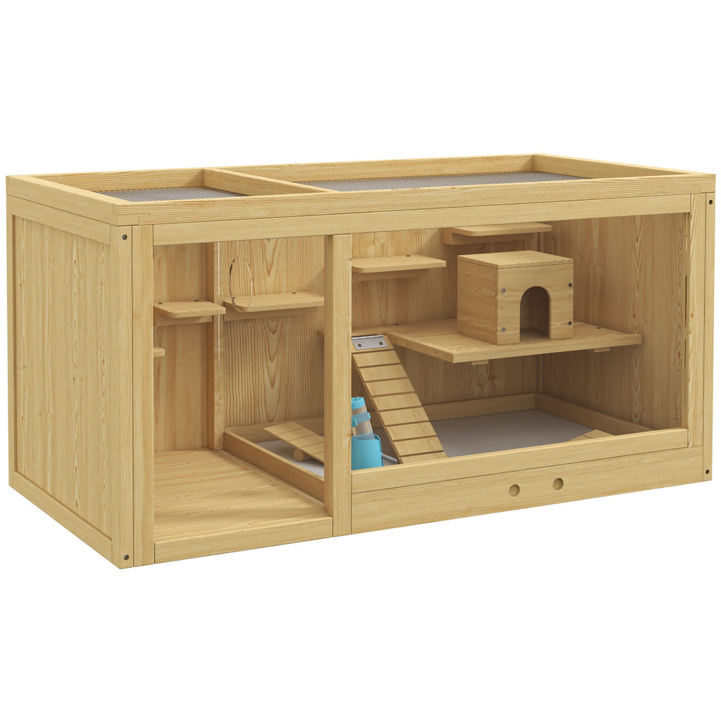 Spacious furniture-style Hamster Cage with Two Rooms and Fun Accessories