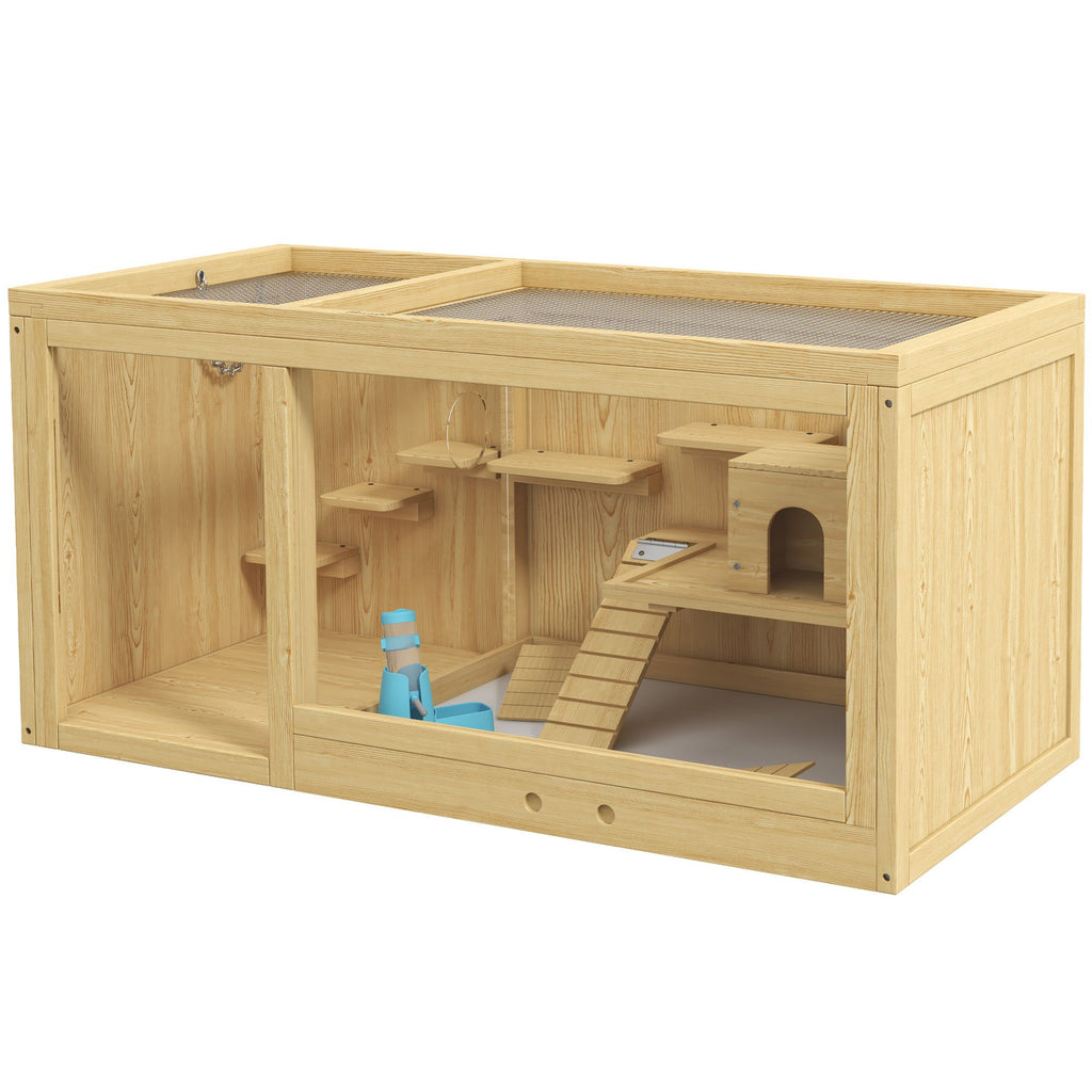Spacious furniture-style Hamster Cage with Two Rooms and Fun Accessories