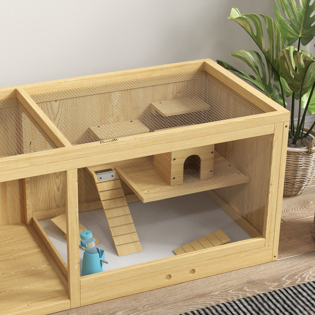 Spacious furniture-style Hamster Cage with Two Rooms and Fun Accessories