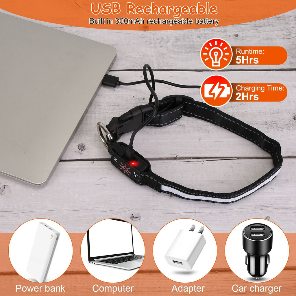 LED Dog Collar with 9 Colors & IPX7 water-ready