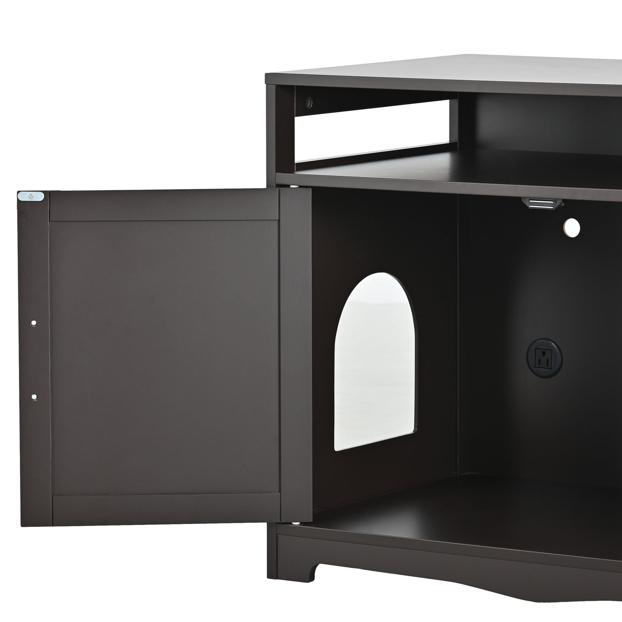 Multi-Functional Cat Litter Box Enclosure with Hidden Plug – Furniture That Hides Mess