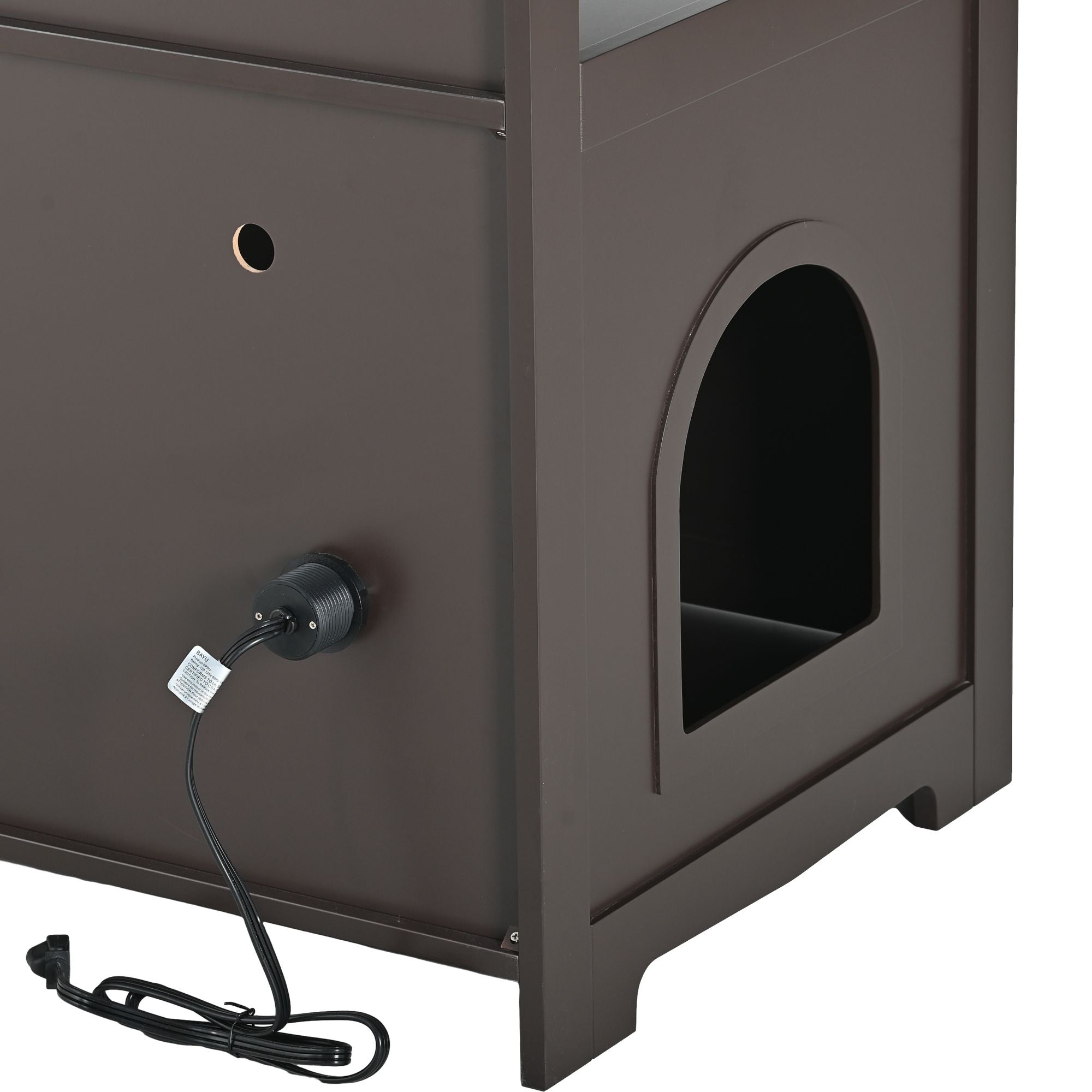 Multifunctional Litter Box Enclosure with Hidden Plug & Storage