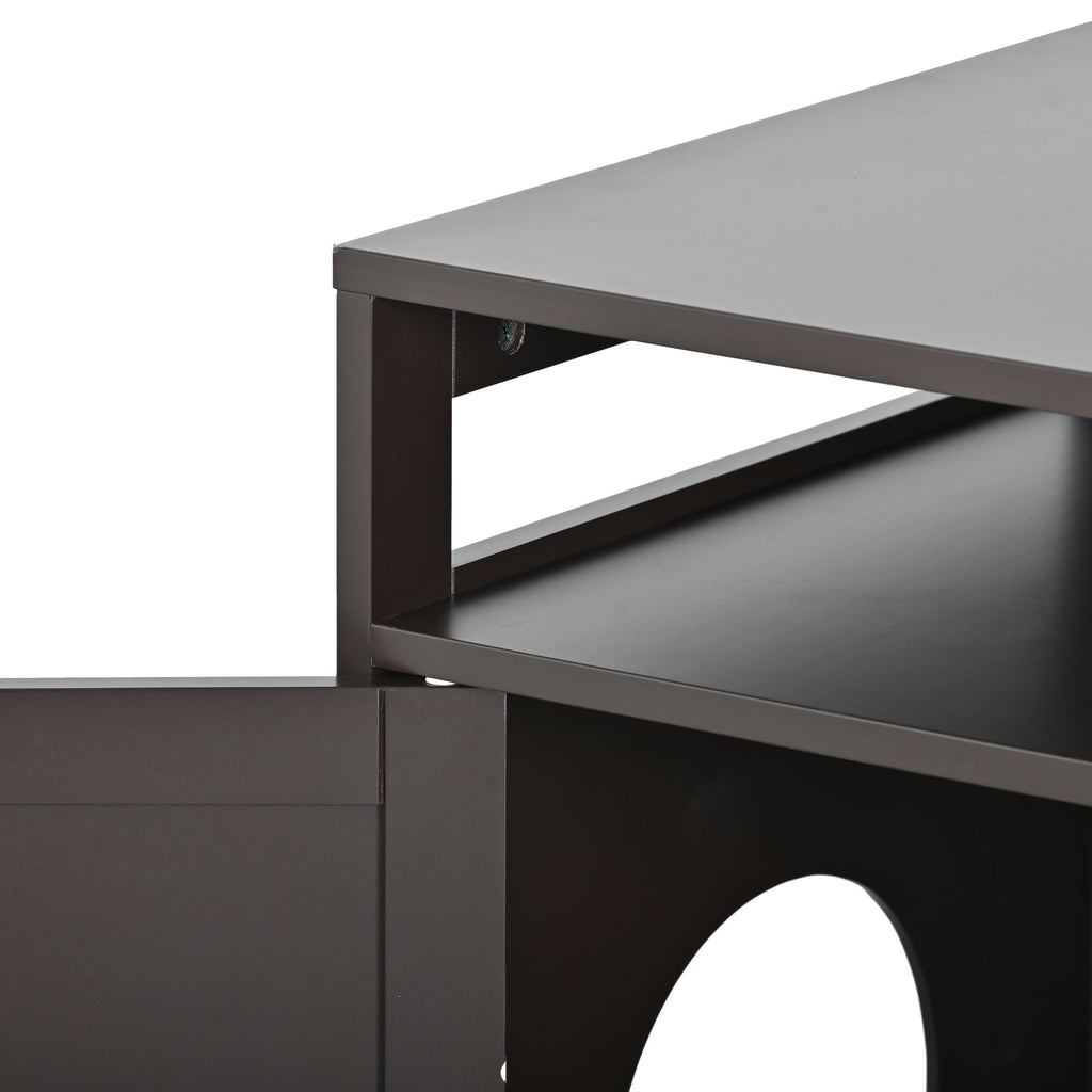 Multifunctional Litter Box Enclosure with Hidden Plug & Storage