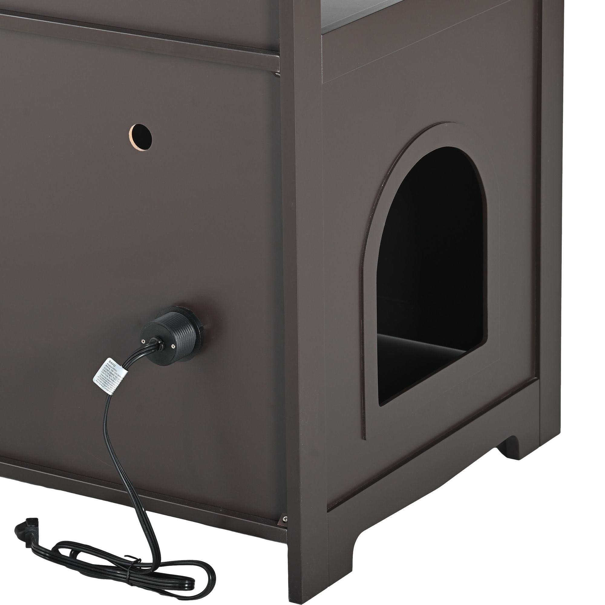 Multi-Functional Cat Litter Box Enclosure with Hidden Plug – Furniture That Hides Mess