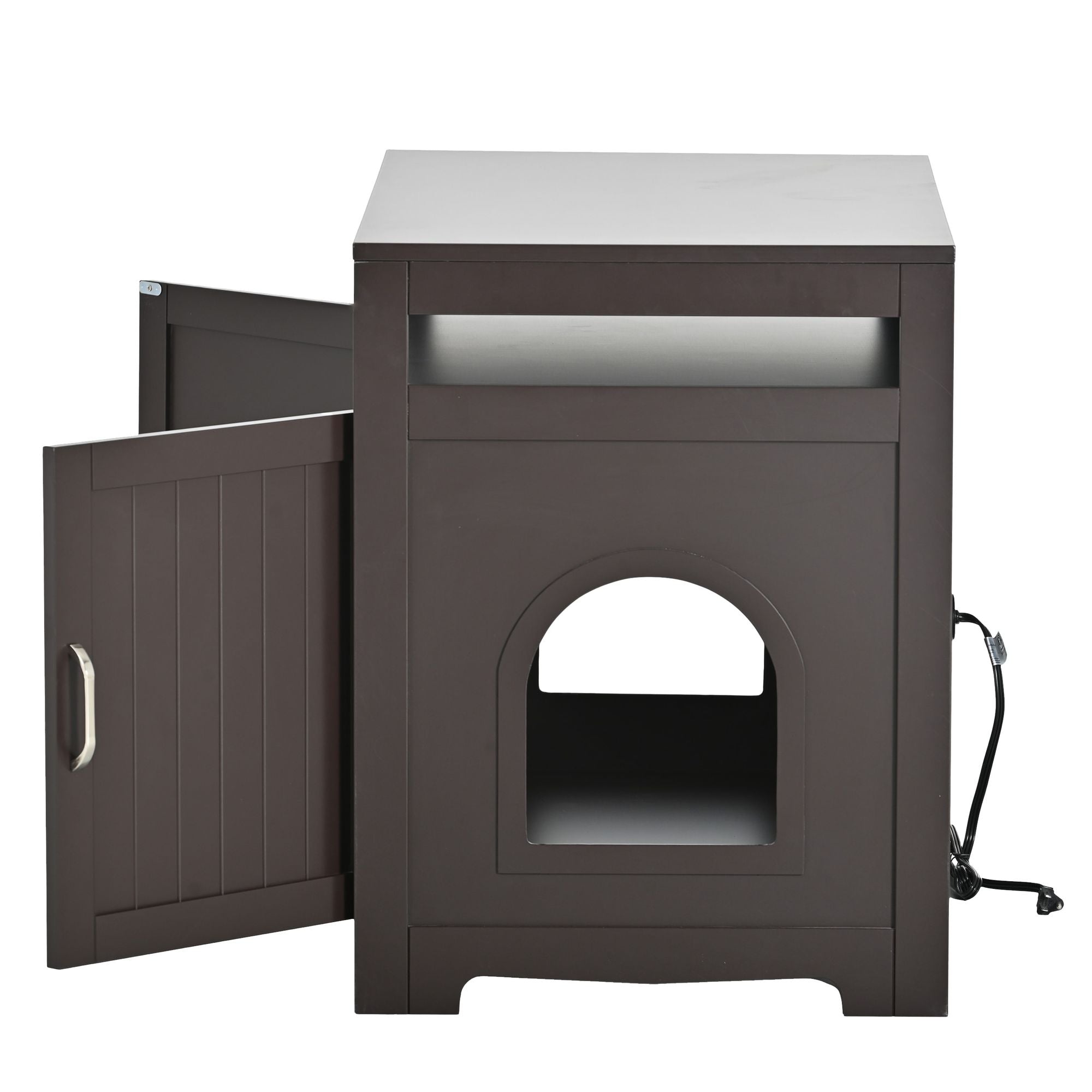 Multi-Functional Cat Litter Box Enclosure with Hidden Plug – Furniture That Hides Mess