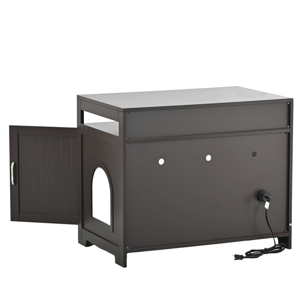 Multi-Functional Cat Litter Box Enclosure with Hidden Plug – Furniture That Hides Mess