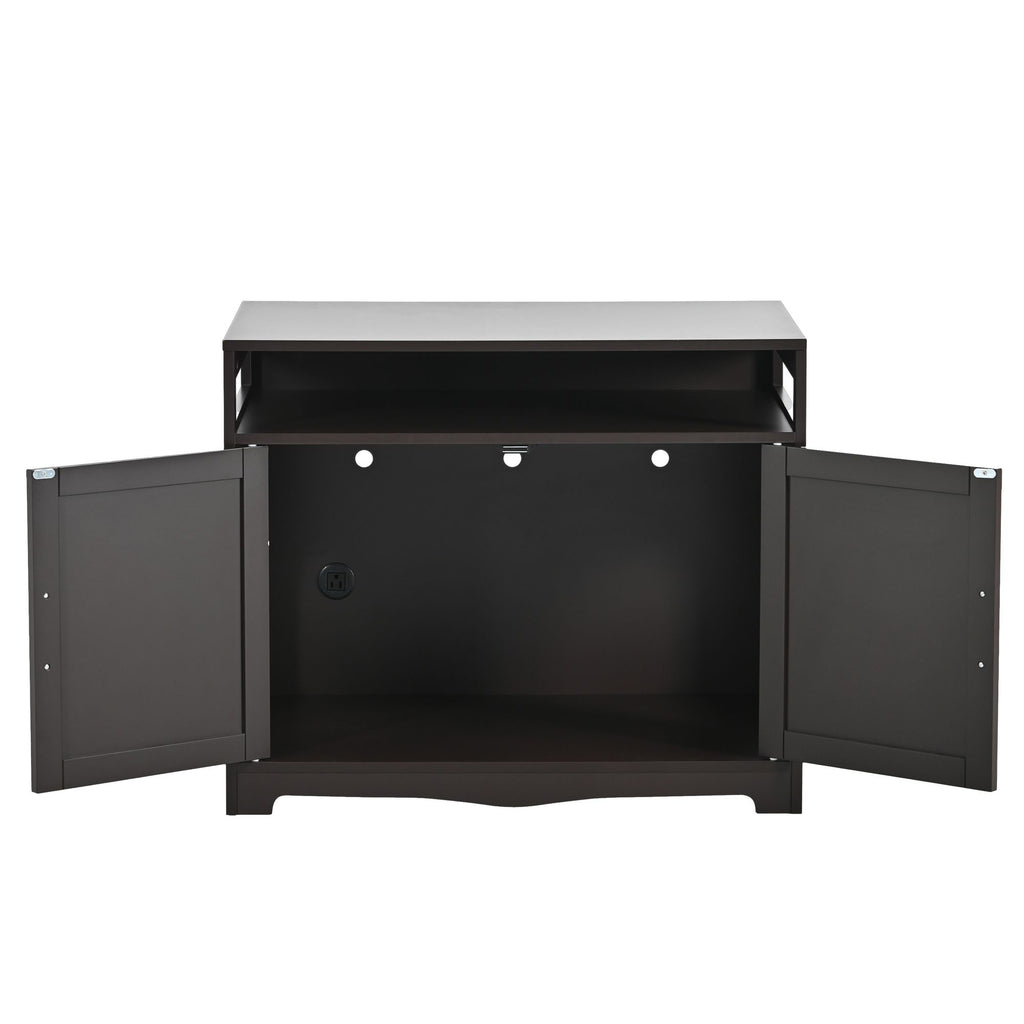 Multifunctional Litter Box Enclosure with Hidden Plug & Storage