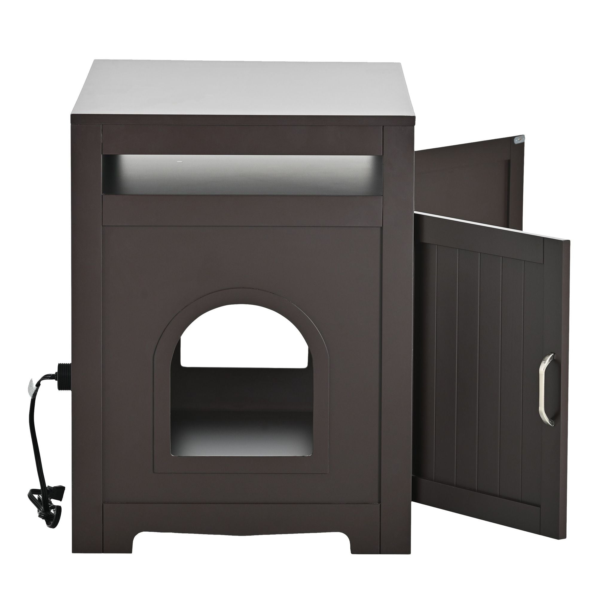 Multi-Functional Cat Litter Box Enclosure with Hidden Plug – Furniture That Hides Mess