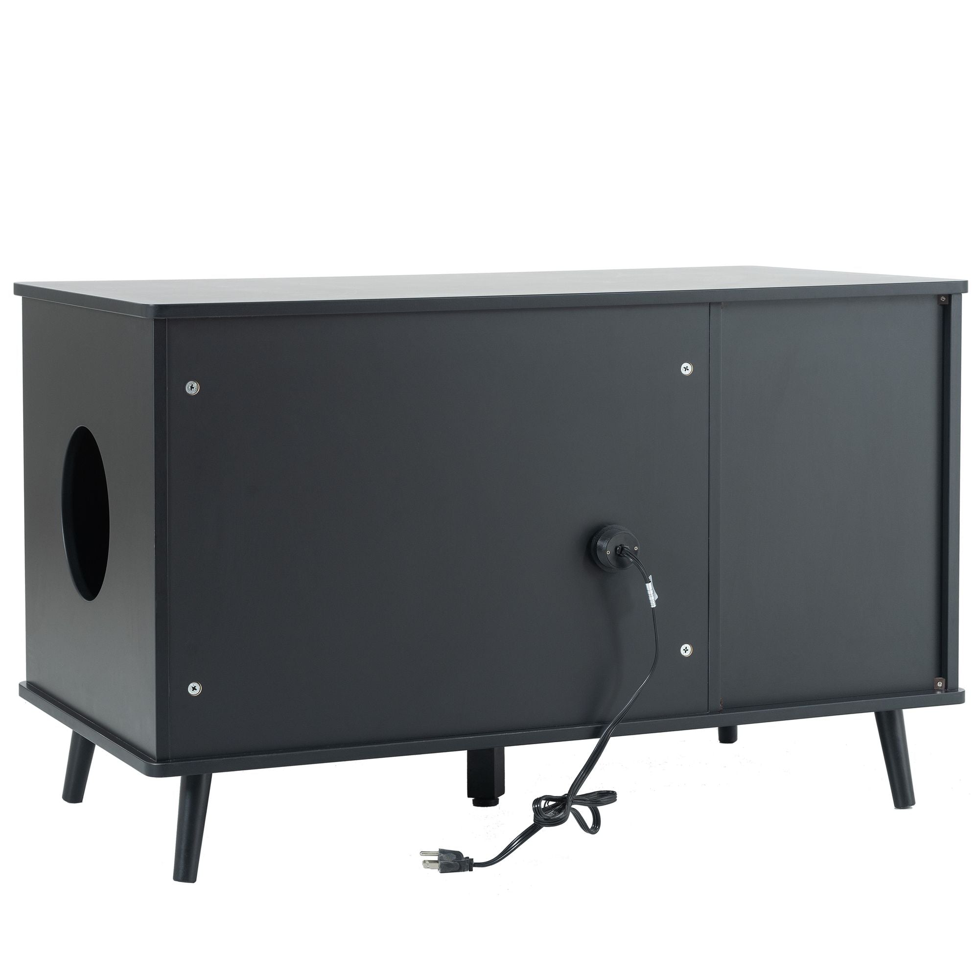Hide the Mess, Show the Style: Cat Litter Box Enclosure with Hidden Plug & Storage