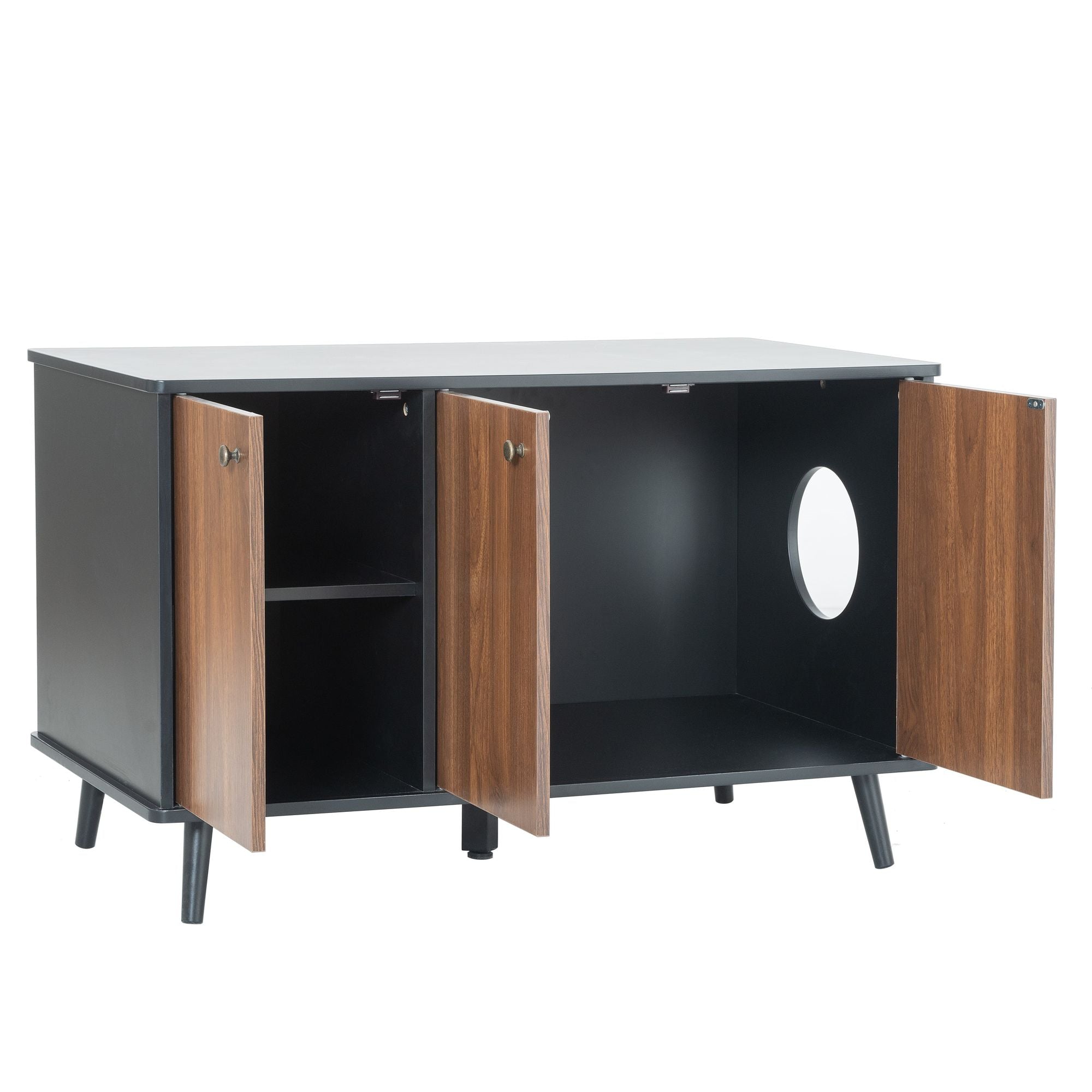 Hide the Mess, Show the Style: Cat Litter Box Enclosure with Hidden Plug & Storage