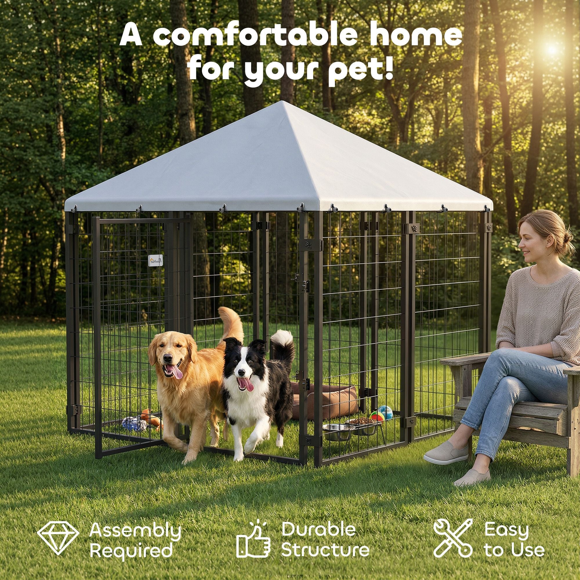 Secure & Shaded Dog Run with Escape-Proof Design