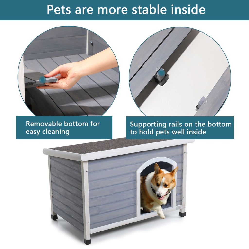 Medium furniture-style Outdoor Dog House – Weatherproof Roof, Elevated Floor, Adjustable