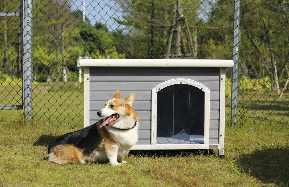 Medium furniture-style Outdoor Dog House – Weatherproof Roof, Elevated Floor, Adjustable