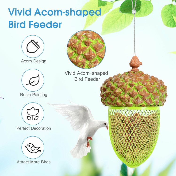 Transform Your Yard into a Bird Paradise with This Acorn-Shaped Feeder
