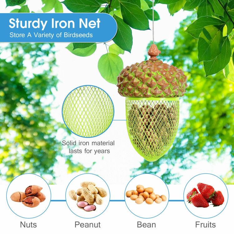 Transform Your Yard into a Bird Paradise with This Acorn-Shaped Feeder