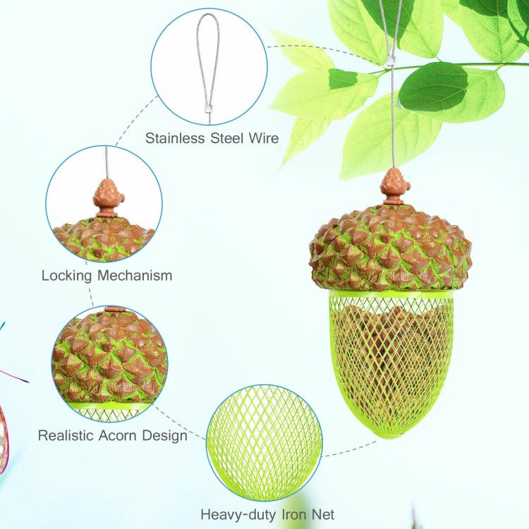 Transform Your Yard into a Bird Paradise with This Acorn-Shaped Feeder