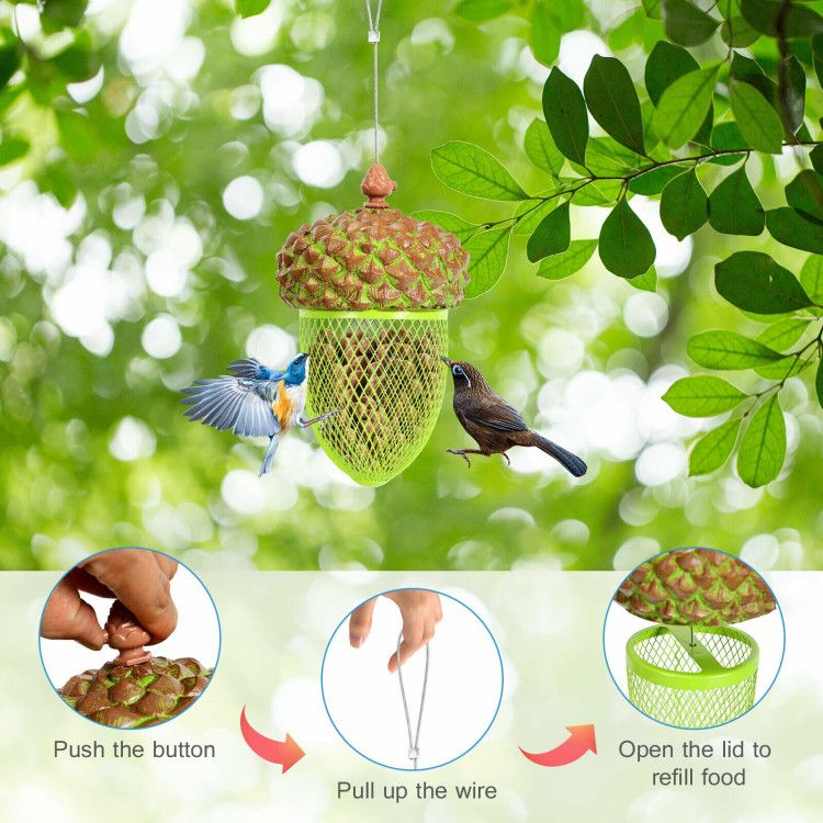 Transform Your Yard into a Bird Paradise with This Acorn-Shaped Feeder