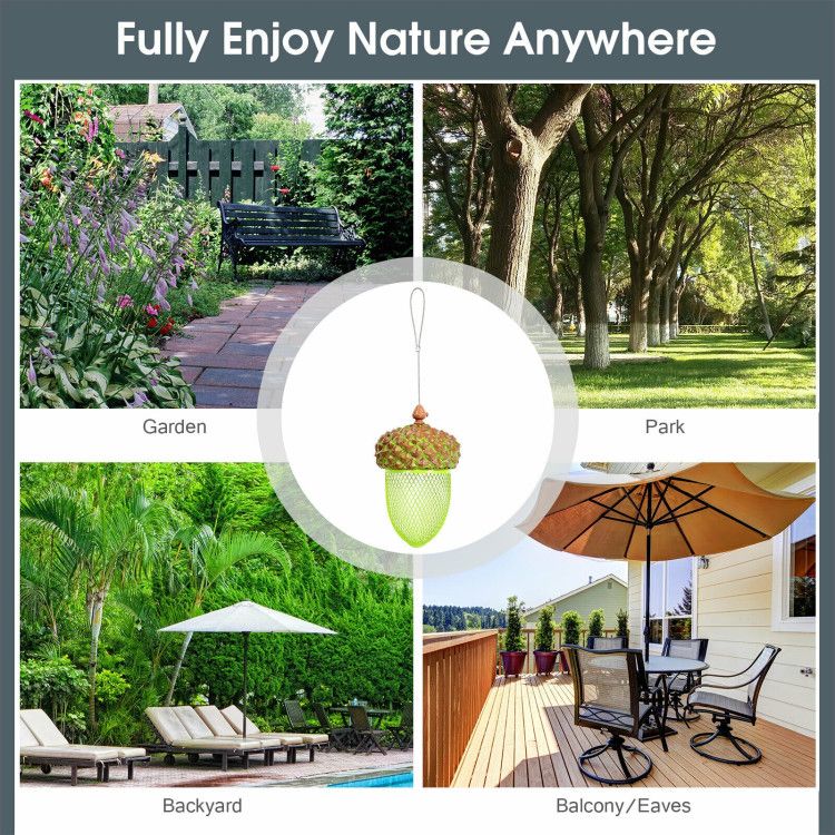 Transform Your Yard into a Bird Paradise with This Acorn-Shaped Feeder